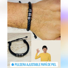 Cargar imagen en el visor de la galería, Pulsera Ajustable Papá de Piel
